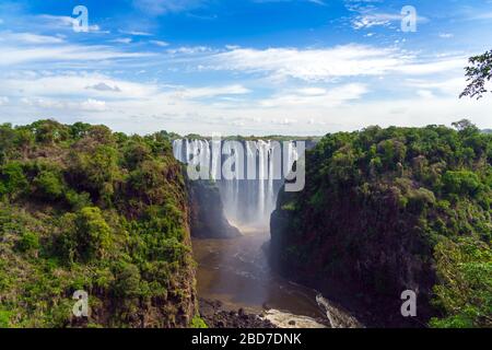 Chutes Victoria sur la rivière Zambèze en Afrique du Sud Banque D'Images