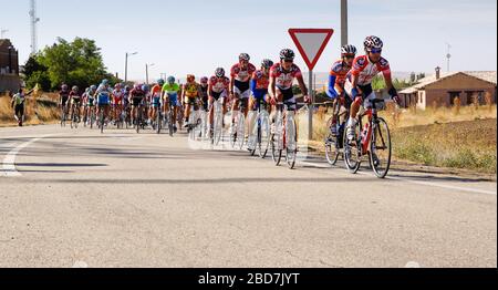 Cyclisme, course à vélo avec cyclistes professionnels, troisième étape de la randonnée à vélo en Espagne Banque D'Images