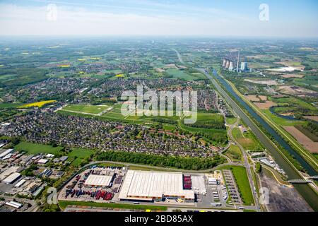 Zone résidentielle de Lippepark Hamm, Schacht Franz, Salzgitter Mannesmann Precision GmbH à Hamm-Herringen, 09.05.2016, vue aérienne, Allemagne, Rhénanie-du-Nord-Westphalie, Ruhr Area, Hamm Banque D'Images