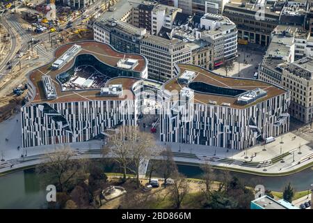 Koe Bogen à Düsseldorf, 24.02.2014, vue aérienne, Allemagne, Rhénanie-du-Nord-Westphalie, Bas-Rhin, Düsseldorf Banque D'Images