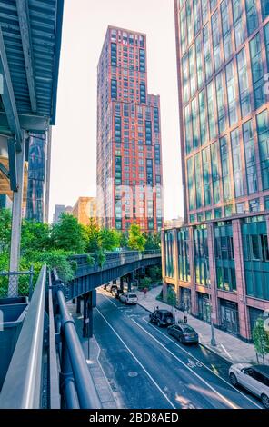 Le High Line un parc linéaire élevé à New York Banque D'Images