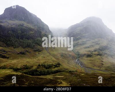 Trois Sœurs de Glencoe, par temps humide Banque D'Images