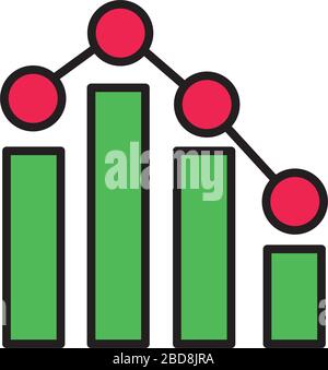 barre de statistiques et icône de style de remplissage Illustration de Vecteur