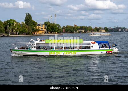 Descendez du bateau à arrêts multiples à Stockholm, Suède, Europe Banque D'Images