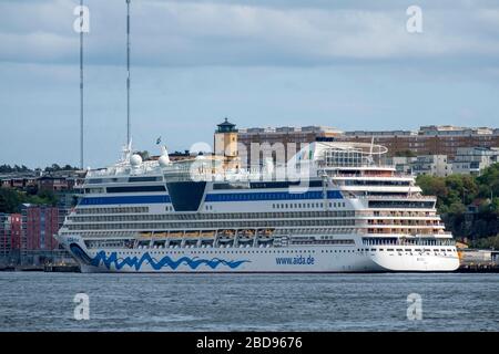 Le bateau de croisière AIDAdiva est amarré à Stockholm, en Suède Banque D'Images