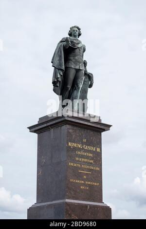Monument au roi Gustav III à Stockholm, Suède, Europe Banque D'Images