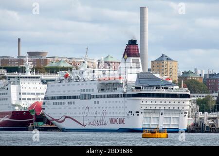 Le bateau de croisière Viking Line est amarré à Stockholm, en Suède Banque D'Images