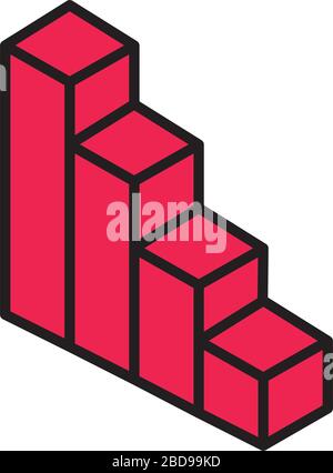 barre de statistiques et icône de style de remplissage Illustration de Vecteur