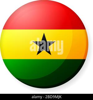 Illustration circulaire de l'icône du drapeau de pays ( badge ) / Ghana Illustration de Vecteur