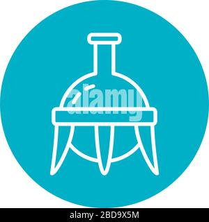 flacon chimique sur l'icône du statif sur fond blanc, style de bloc, illustration vectorielle Illustration de Vecteur