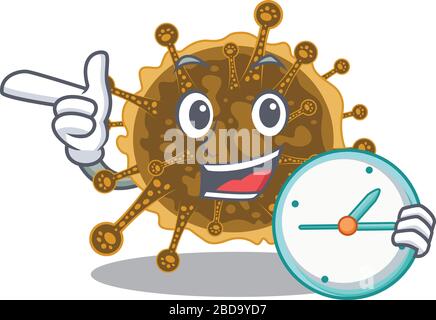 negarnavicota mascot design concept sourire avec horloge Illustration de Vecteur