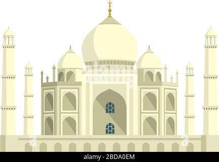 Taj Mahal - Inde / bâtiments de renommée mondiale illustration vectorielle. Illustration de Vecteur