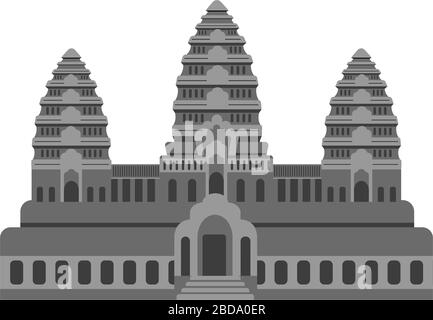 Angkor Wat - Cambodge / bâtiments de renommée mondiale illustration vectorielle. Illustration de Vecteur