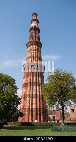 l'ancien minaret qutub minar à delhi Banque D'Images
