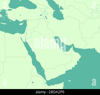 Moyen-Orient , carte des pays arabes / pas de texte Illustration de Vecteur