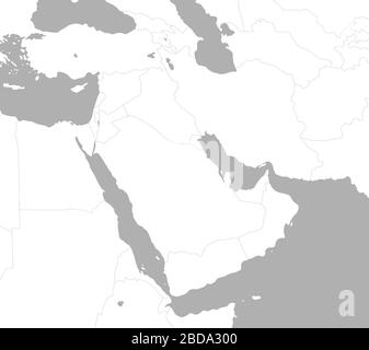 Moyen-Orient , carte des pays arabes / pas de texte Illustration de Vecteur