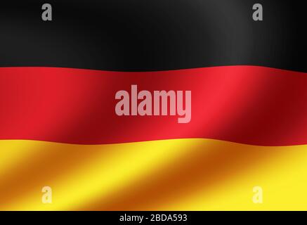 Illustration du drapeau national en agitant (Allemagne) Banque D'Images