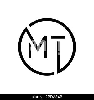 MT initiale lettre Logo Design vector modèle. Résumé Lettre MT Logo Design Illustration de Vecteur
