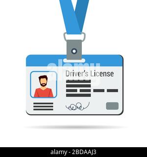 Icône de licence de conducteur isolée Illustration de Vecteur