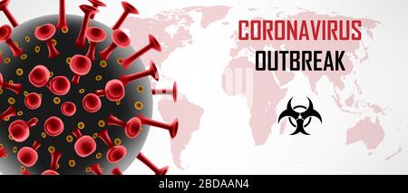 Coronavirus 2019-ncov. Une nouvelle maladie du virus respiratoire, le modèle   vectoriel de l'éclosion de coronavirus Illustration de Vecteur