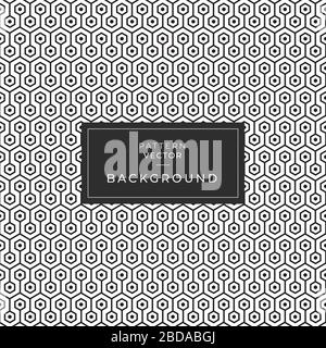 Texture de grille de motif géométrique vectoriel avec lignes et points. Arrière-plan hexagonal sans couture Banque D'Images