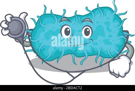 bactéries prokaryote dans le personnage de dessin animé du médecin avec des outils. Illustration vectorielle Illustration de Vecteur
