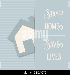 'Stay home-Save Lives'-Coronavirus conseil, Covid-19 affiche. Vecteur Illustration de Vecteur