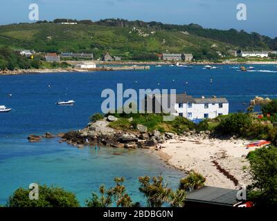 Vue de Tresco de Shipman Head Down, Bryher, Isles of Scilly. Banque D'Images