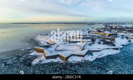 Vue aérienne du fort de Suomenlinna à Helsinki, Finlande Banque D'Images