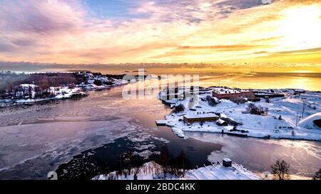 Vue sur Helsinki Finlande en hiver. Banque D'Images