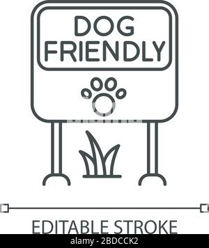 Icône linéaire Perfect pixel de l'endroit idéal pour les chiens. Le doggy a permis le parc et la place, la pelouse et le jardin. Illustration personnalisable en ligne fine. Symbole de contour Illustration de Vecteur