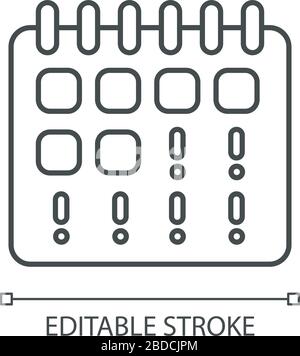 Icône linéaire Perfect pixel période manquée. Symptôme précoce de la grossesse. Calendrier des règles. Illustration personnalisable en ligne fine. Symbole de contour Illustration de Vecteur