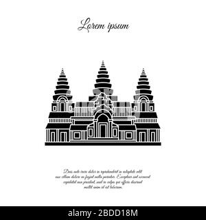 Icône vecteur Angkor Wat isolée sur fond blanc, signe transparent Angkor Wat, conception d'élément dans le style de contour. Cambodge. Monuments historiques Symb Illustration de Vecteur