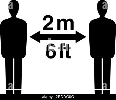 icône de distanciation sociale, en gardant la distance pendant le coronavirus covid-19 illustration de vecteur de pandémie Illustration de Vecteur