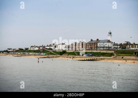 Southwold photographié depuis l'embarcadère, tôt en soirée Banque D'Images