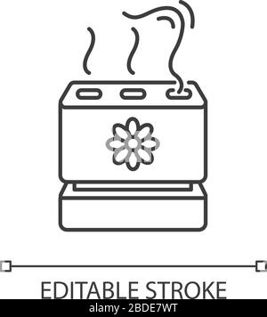 Icône linéaire Perfect pixel filtre à air électronique. Régulateur d'humidité moderne, climatisation de la pièce. Illustration personnalisable en ligne fine. Symbole de contour Illustration de Vecteur