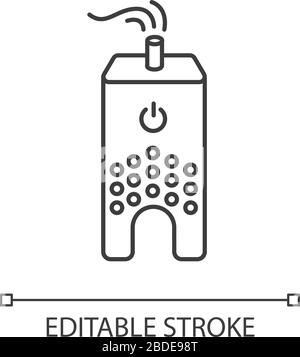 Icône linéaire Perfect pixel humidificateur ultrasonique. Home ioniseur, dispositif en mode silencieux. Illustration personnalisable en ligne fine. Symbole de contour. Vecteur Illustration de Vecteur