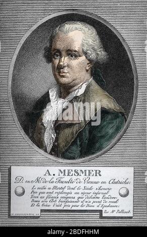 Portrait de Franz-Anton Mesmer (1734-1815) (Frédéric Antoine Mesmer - Franz Anton Mesmer) medecin allemand, fondateur de la théorie du magnétisme anim Banque D'Images