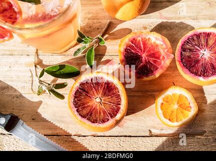 Gin et boisson de l'orange du sang Banque D'Images