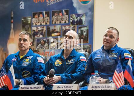 BAÏKONUR, KAZAKHSTAN - 08 avril 2020 - au Cosmonaut Hotel équipage quartiers à Baïkonur, Kazakhstan, expédition 63 membres d'équipage Chris Cassidy de la NASA ( Banque D'Images