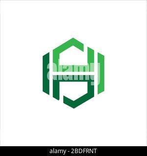 Première lettre logo hs ou modèle de dessin vectoriel de logo sh Illustration de Vecteur