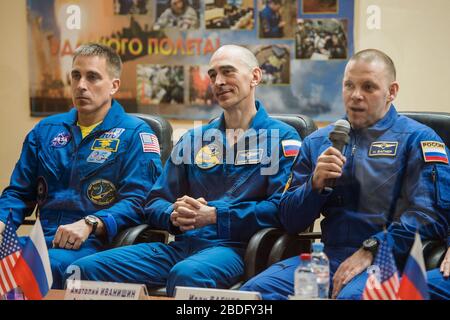 BAÏKONUR, KAZAKHSTAN - 08 avril 2020 - au Cosmonaut Hotel équipage quartiers à Baïkonur, Kazakhstan, expédition 63 membres d'équipage Chris Cassidy de la NASA ( Banque D'Images