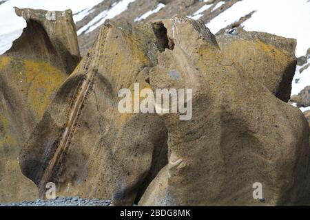 Rochers à Brown Bluff Antarctique Banque D'Images