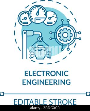 Icône de concept turquoise d'ingénierie électronique. Maintenance des périphériques d'expédition. Illustration de la ligne mince idée de réparation de machines de navire. Contour RVB isolé vectoriel Illustration de Vecteur