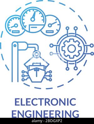 Icône de concept bleu d'ingénierie électronique. Maintenance des périphériques d'expédition. Fixer le bateau dans le port. Illustration de la ligne fine de l'idée de fonctionnement des machines de navires. Vecteur Illustration de Vecteur