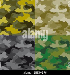 Ensemble de motifs kaki sans couture Illustration de Vecteur