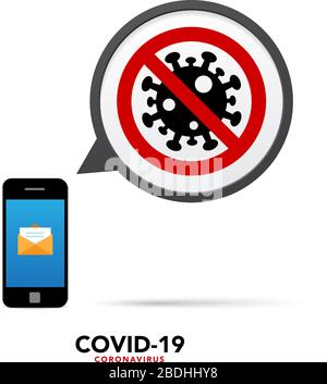 Signe attention coronavirus. Arrêtez la bannière coronavirus.Vector eps10 Illustration de Vecteur