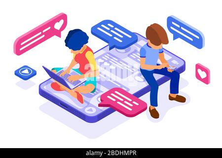 chat en ligne datant l'amitié dans les réseaux sociaux Illustration de Vecteur