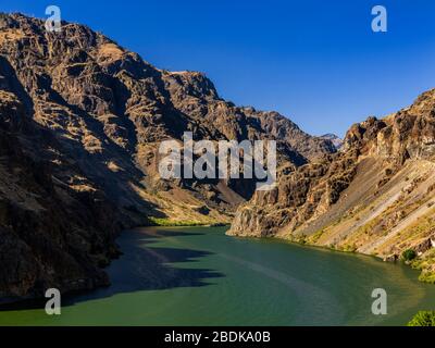 La Snake River à Hells Canyon, la frontière entre l'Oregon et l'Idaho USA Banque D'Images