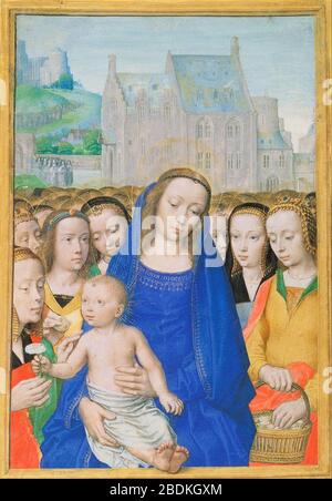 Gérard David - Vierge et enfant avec Saints des femmes Banque D'Images